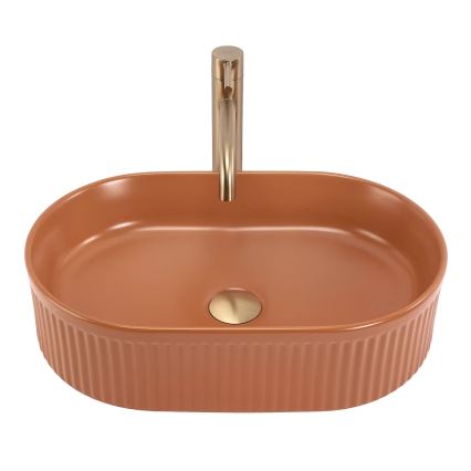 REA-U6377 - Lavoar pentru blat VANDA 31x49 cm ceramică/portocaliu