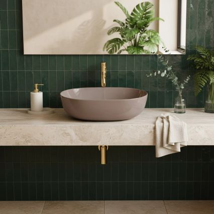 REA-U6380 - Lavoar pentru blat LISA 35x49 cm, ceramică, maro lucios