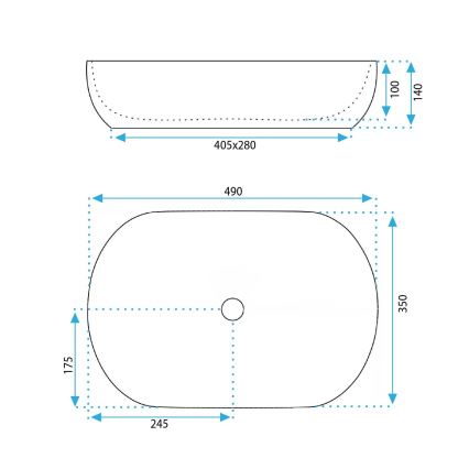 REA-U6380 - Lavoar pentru blat LISA 35x49 cm, ceramică, maro lucios
