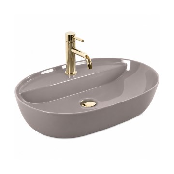 REA-U6381 - Lavoar pentru blat AURA 41x61 cm ceramică/maro lucios
