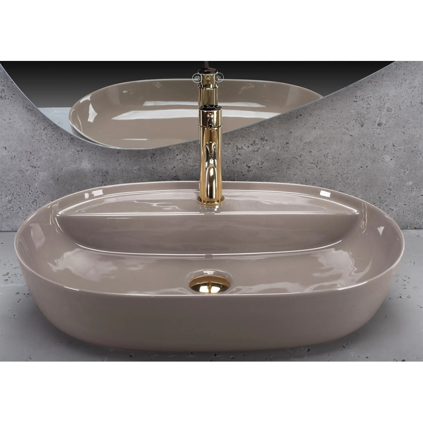 REA-U6381 - Lavoar pentru blat AURA 41x61 cm ceramică/maro lucios