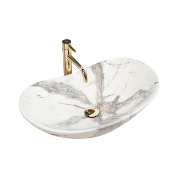 REA-U6502 - Lavoar pentru blat ROYAL 36 x 60,5 cm, ceramică/decor marmură