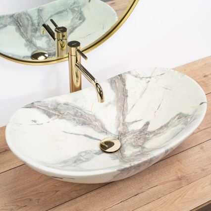 REA-U6502 - Lavoar pentru blat ROYAL 36 x 60,5 cm, ceramică/decor marmură