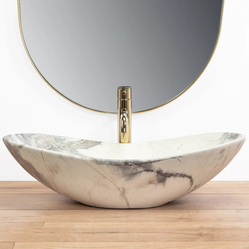 REA-U6502 - Lavoar pentru blat ROYAL 36 x 60,5 cm, ceramică/decor marmură