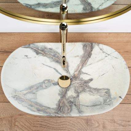 REA-U6502 - Lavoar pentru blat ROYAL 36 x 60,5 cm, ceramică/decor marmură