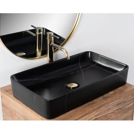 REA-U6510 - Lavoar pentru blat DENIS 35x61,5 cm ceramică/negru mat