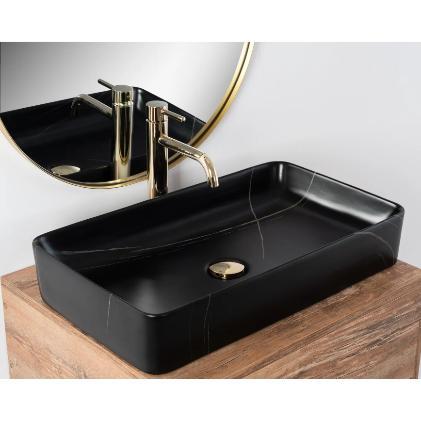 REA-U6510 - Lavoar pentru blat DENIS 35x61,5 cm ceramică/negru mat