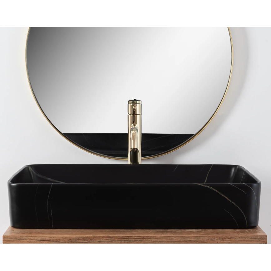 REA-U6510 - Lavoar pentru blat DENIS 35x61,5 cm ceramică/negru mat
