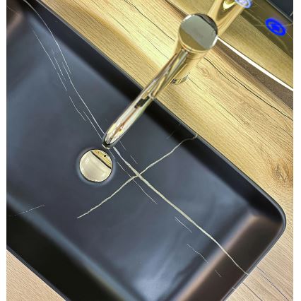REA-U6510 - Lavoar pentru blat DENIS 35x61,5 cm ceramică/negru mat