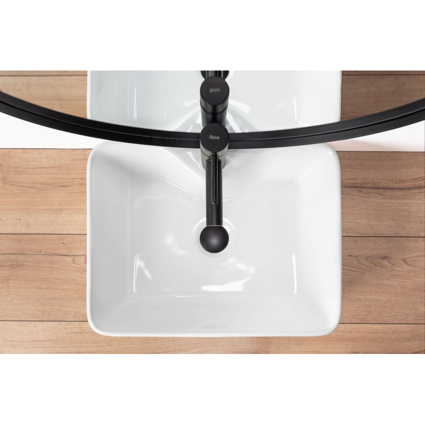 REA-U6524 - Lavoar KELLY pentru blat 38x49 cm, ceramică, alb lucios