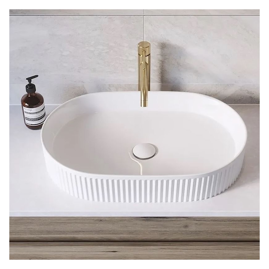 REA-U6526 - Lavoar pentru montaj pe blat VANDA 34x60 cm, ceramică, alb lucios