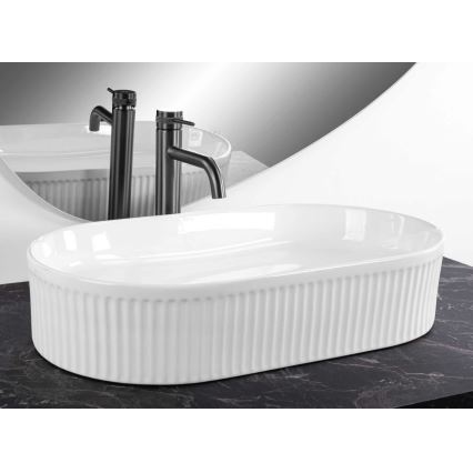 REA-U6526 - Lavoar pentru montaj pe blat VANDA 34x60 cm, ceramică, alb lucios