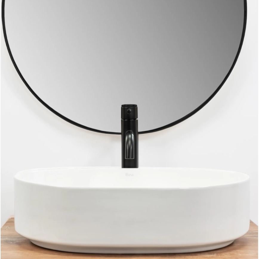 REA-U6563 - Lavoar pe blat NADIA 38x50 cm ceramică/alb lucios