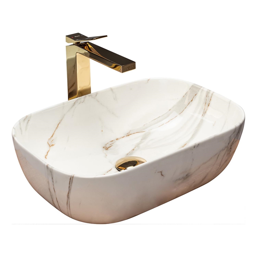 REA-U6596 - Lavoar pentru blat BELINDA 33,5 x 46,5 cm ceramică/decor marmură