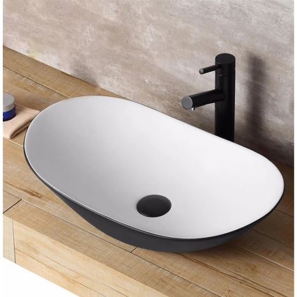 REA-U6600 - Lavoar pentru montare pe blat ROYAL 36 x 62,5 cm, ceramică, alb/negru