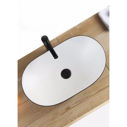 REA-U6600 - Lavoar pentru montare pe blat ROYAL 36 x 62,5 cm, ceramică, alb/negru