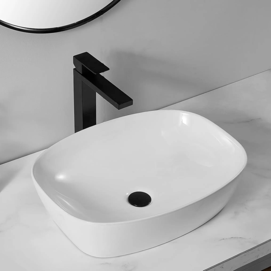 REA-U6616 - Lavoar FREJA pentru blat 39,5x51 cm ceramică/alb
