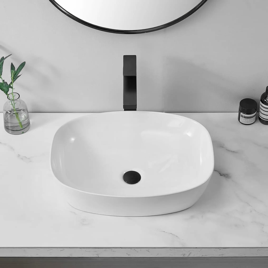 REA-U6616 - Lavoar FREJA pentru blat 39,5x51 cm ceramică/alb