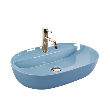 REA-U6618 - Lavoar AURA pentru blat, 41 x 61 cm, ceramică, albastru lucios