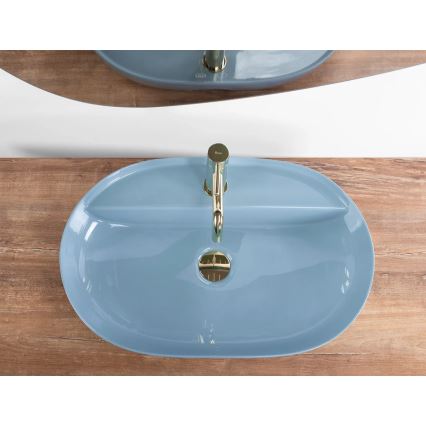 REA-U6618 - Lavoar AURA pentru blat, 41 x 61 cm, ceramică, albastru lucios
