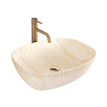 REA-U6689 - Lavoar pentru blat FREJA 39,5 x 51 cm ceramică/bej/imitație de piatră