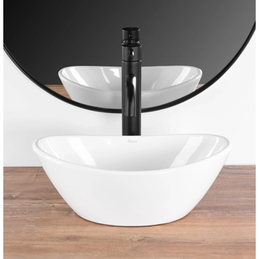 REA-U6803 - Lavoar KATE pentru blat 24,5x36,5 cm ceramică/alb lucios