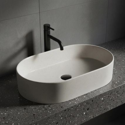 REA-U7341 - Lavoar pentru montaj pe blat NADIA 38,5x61 cm ceramică/crem