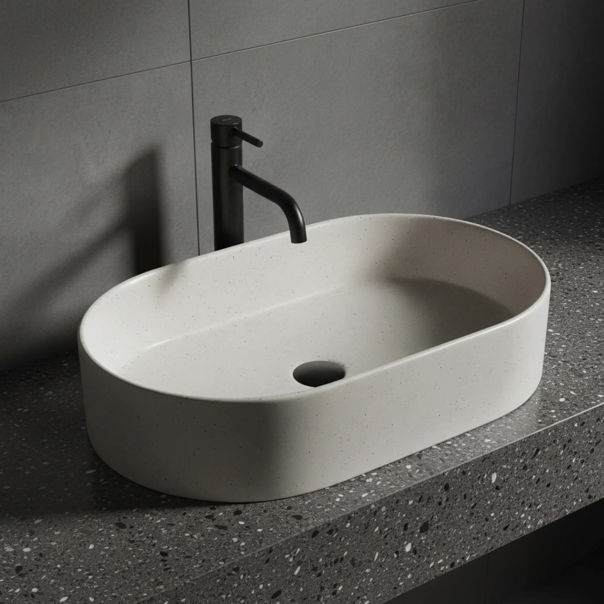 REA-U7341 - Lavoar pentru montaj pe blat NADIA 38,5x61 cm ceramică/crem