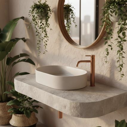 REA-U7341 - Lavoar pentru montaj pe blat NADIA 38,5x61 cm ceramică/crem