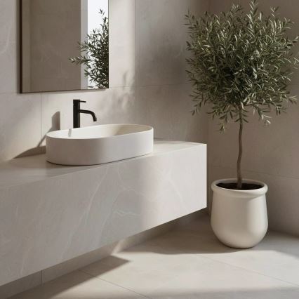 REA-U7341 - Lavoar pentru montaj pe blat NADIA 38,5x61 cm ceramică/crem