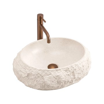 REA-U7347 - Lavoar pentru blat MIKA 38x50 cm bej/imitație de piatră
