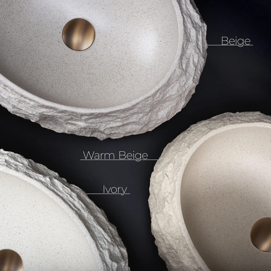 REA-U7347 - Lavoar pentru blat MIKA 38x50 cm bej/imitație de piatră