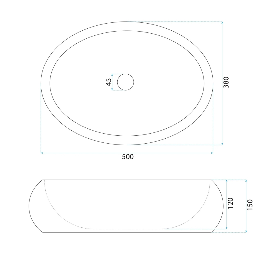 REA-U7347 - Lavoar pentru blat MIKA 38x50 cm bej/imitație de piatră