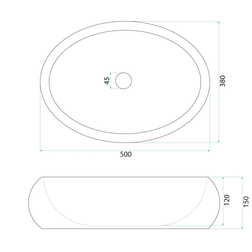 REA-U7348 - Lavoar MIKA pentru montare pe blat 38x50 cm, portocaliu/bej, imitație de piatră