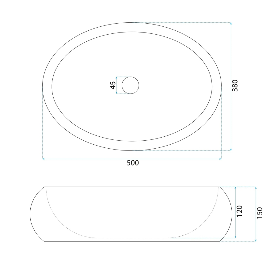 REA-U7349 - Lavoar MIKA pentru blat, 38 x 50 cm, portocaliu/imitație de piatră