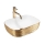 REA-U7422 - Lavoar pentru blat BELINDA 33x46,5 cm ceramică/alb/auriu