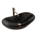 REA-U7478 - Lavoar pentru blat ROYAL 36 x 62 cm, ceramică, negru, decor marmură