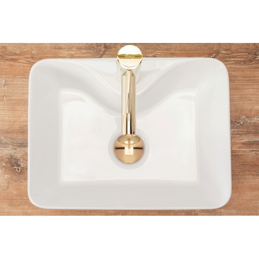 REA-U8196 - Lavoar pentru blat KELLY MINI 31x41 cm ceramică/alb lucios