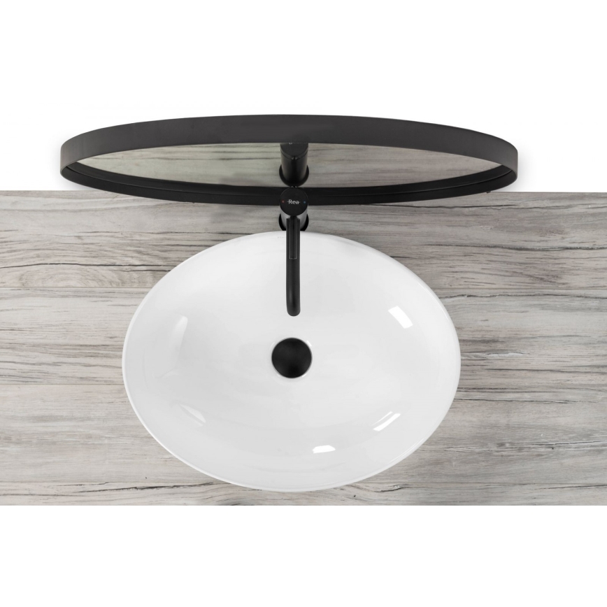 REA-U8198 - Lavoar CAROLA SLIM 39 x 51,5 cm pentru blat, ceramică, alb lucios