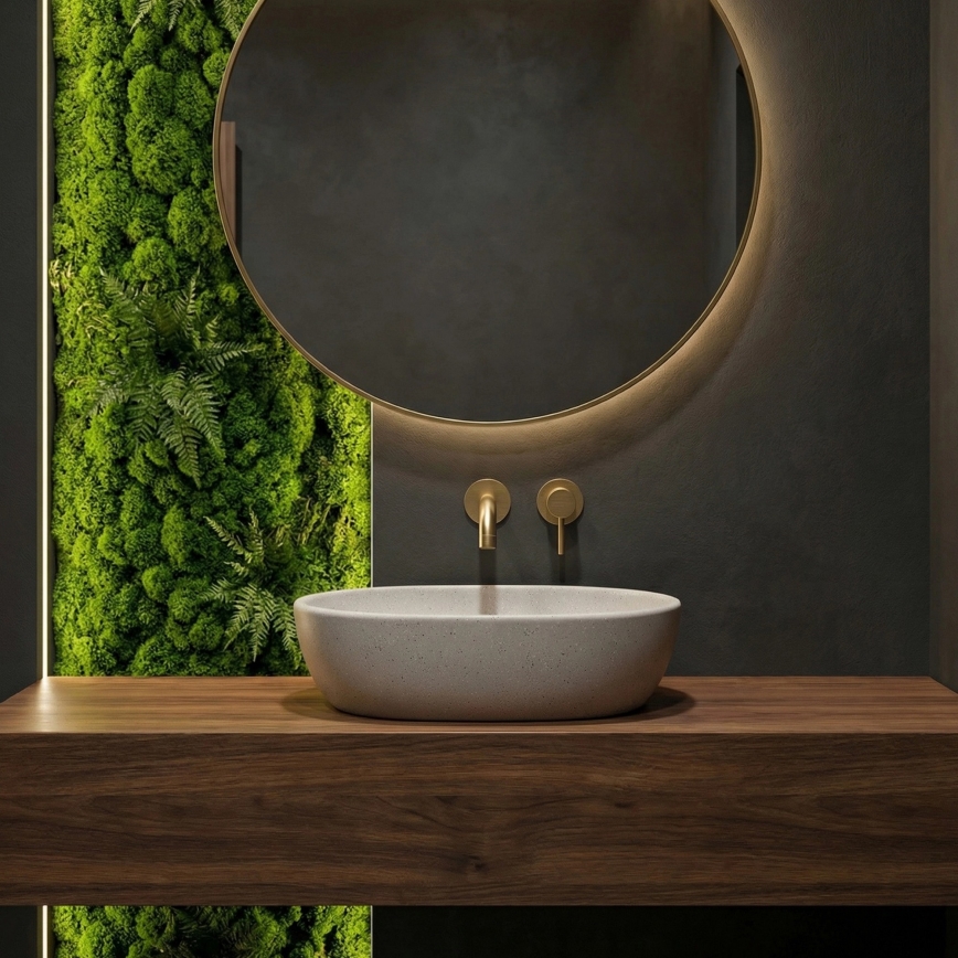 REA-U8480 - Lavoar pentru blat AMELIA 34,5x48 cm ceramică/imitație de piatră