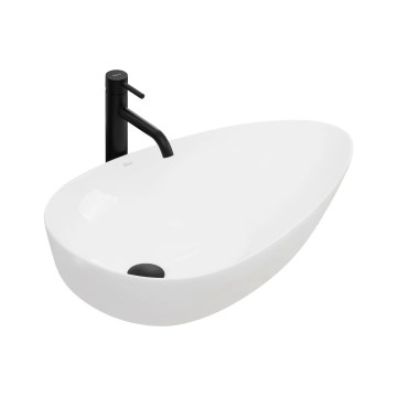 REA-U8537 - Lavoar GRETA 40x65,5 cm, pentru montare pe blat, ceramică, alb lucios