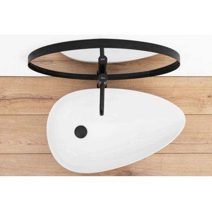 REA-U8537 - Lavoar GRETA 40x65,5 cm, pentru montare pe blat, ceramică, alb lucios