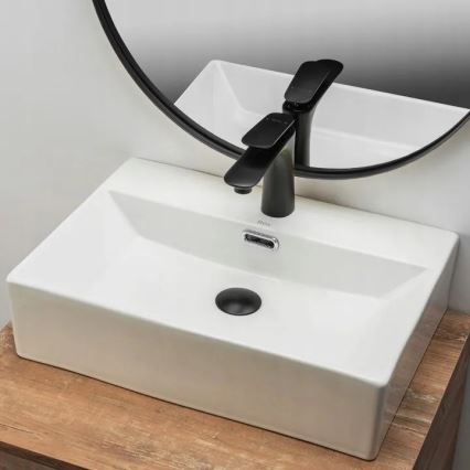 REA-U8701 - Lavoar pentru blat BONITA 36x51 cm, ceramică, alb lucios