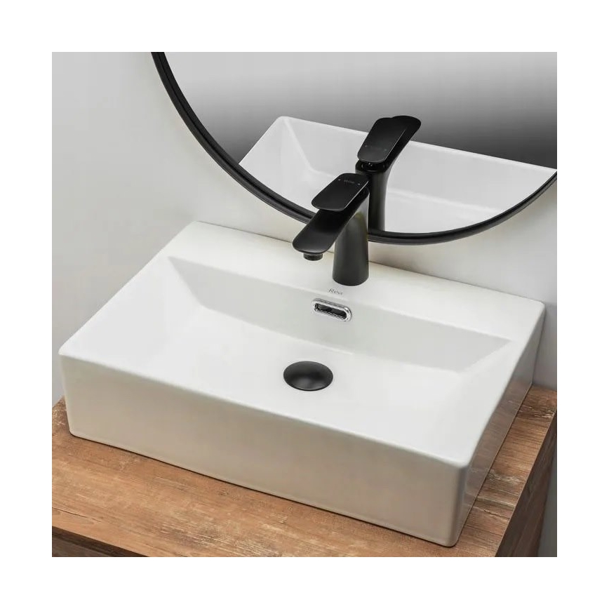 REA-U8701 - Lavoar pentru blat BONITA 36x51 cm, ceramică, alb lucios