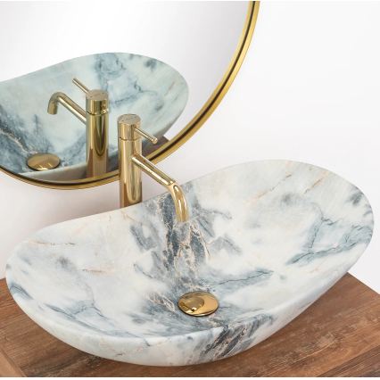 REA-U8742 - Lavoar pentru blat ROYAL 36x60,5 cm ceramică/alb/imitație de piatră