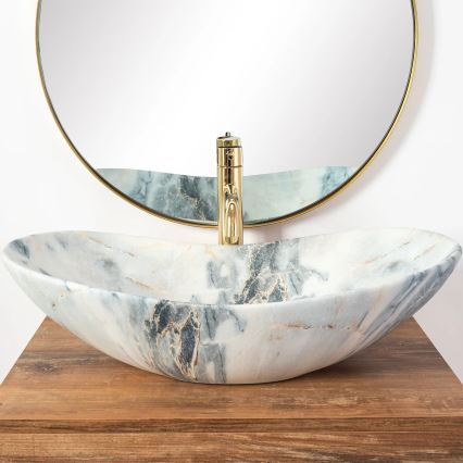 REA-U8742 - Lavoar pentru blat ROYAL 36x60,5 cm ceramică/alb/imitație de piatră