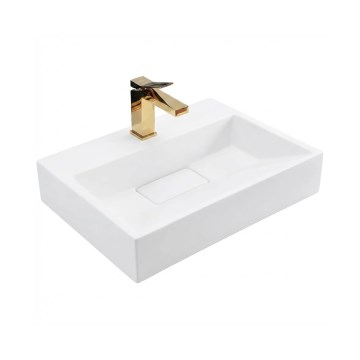 REA-U8900 - Lavoar GOYA 37x50 cm pentru blat, din compozit, alb mat