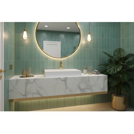 REA-U8900 - Lavoar GOYA 37x50 cm pentru blat, din compozit, alb mat