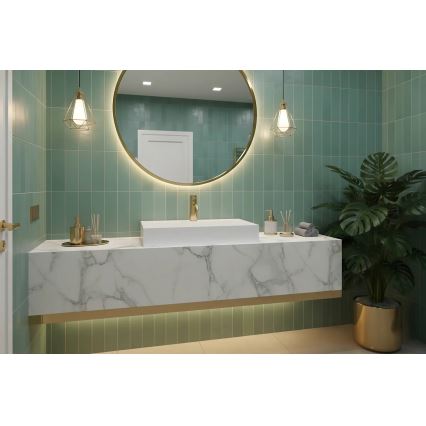 REA-U8901 - Lavoar pentru blat GOYA 37x60 cm compozit/alb mat