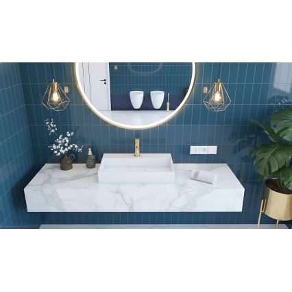 REA-U8901 - Lavoar pentru blat GOYA 37x60 cm compozit/alb mat